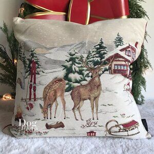 Caldeira Luxury Cross-stitch Embroidered Tapestry Pillow